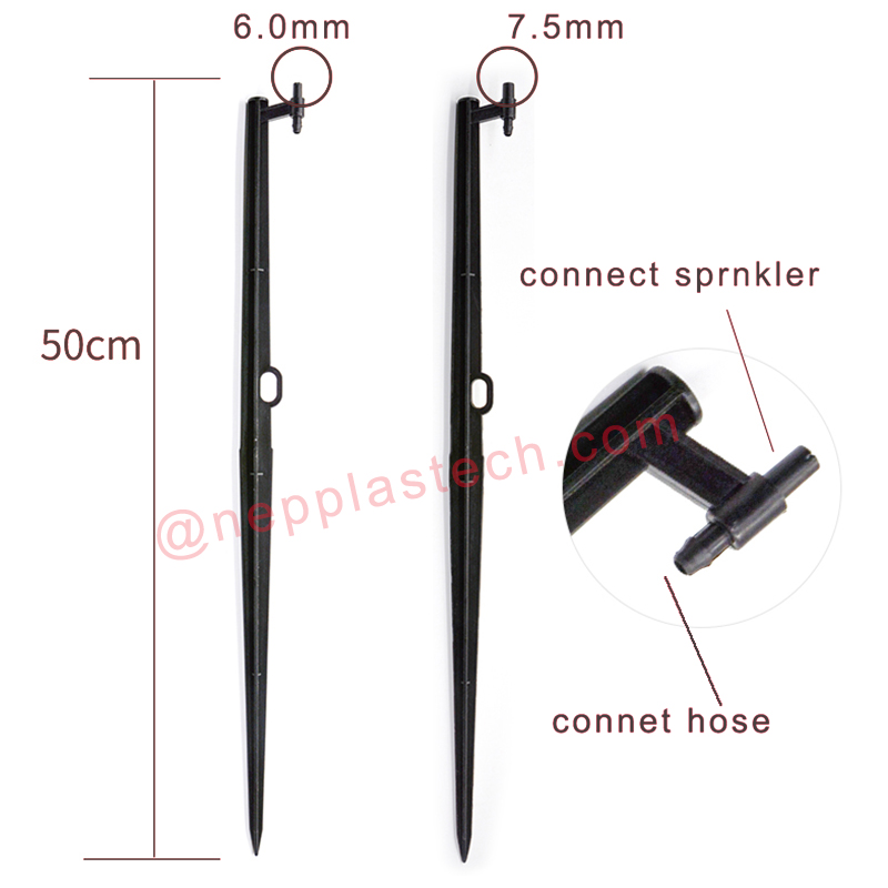 solar irrigation system accessories 15mm to 60mm black micro sprinkler jet stakes
